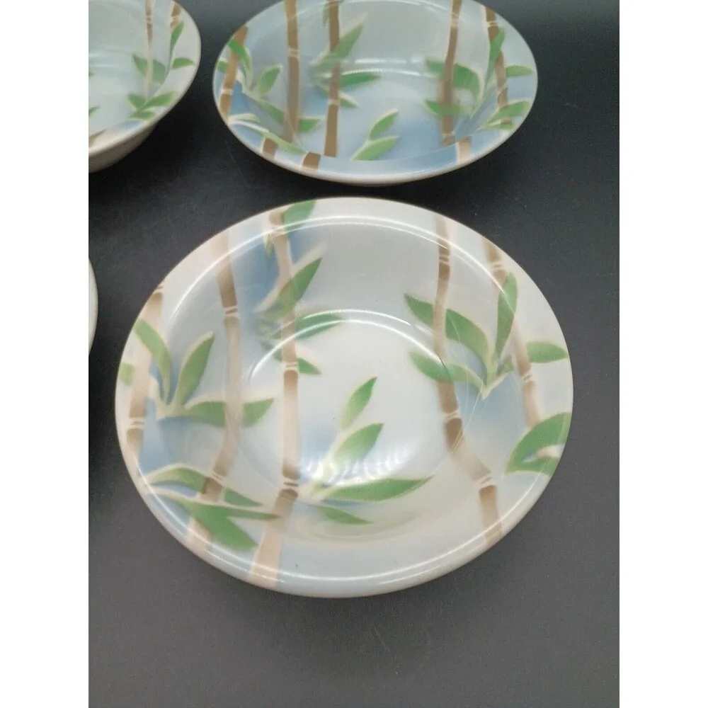 4 syracuse china bowls Airbrushed Bamboo USA 6